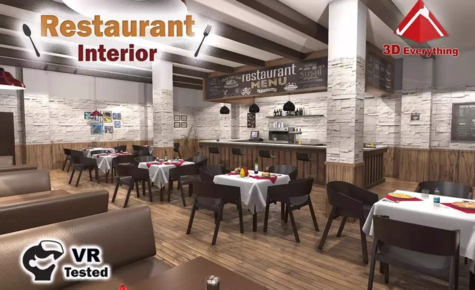Unity场景 – 餐厅内部场景 Restaurant Interior