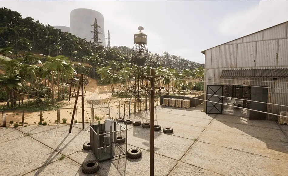 【UE5】热带地区的机库仓库 Hangar warehouse in the tropics