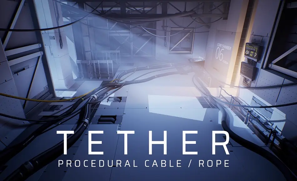 UE4/5插件 – 程序化电缆绳索 Tether – Procedural Cable / Rope Tool