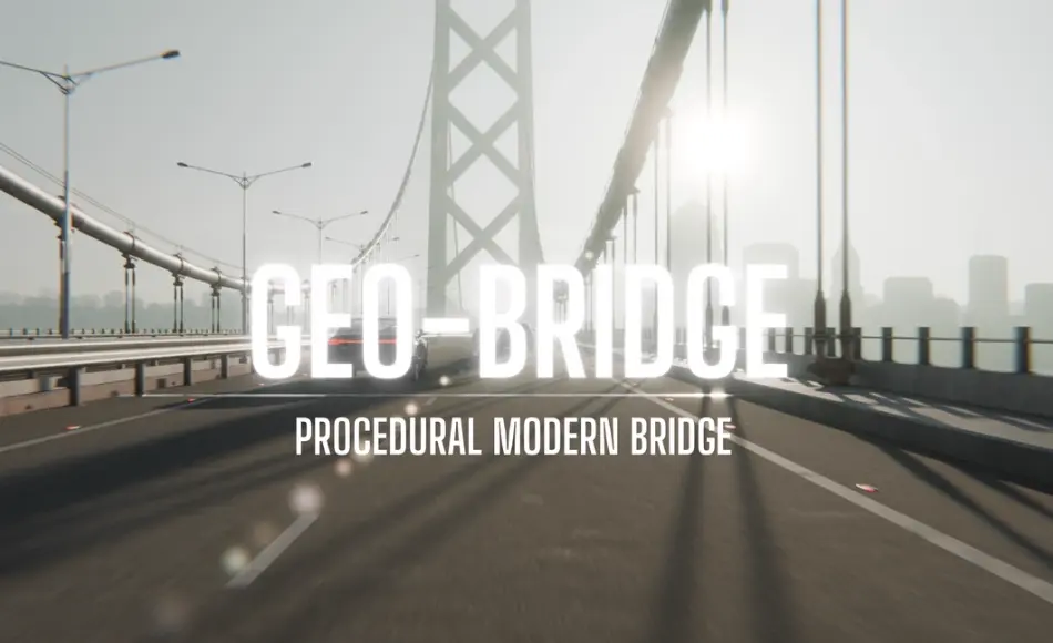 Blender插件 – 程序化现代桥梁 Geo-Bridge:Procedural Modern Bridge Blender插件 – 程序化现代桥梁 Geo-Bridge:Procedural Modern Bridge