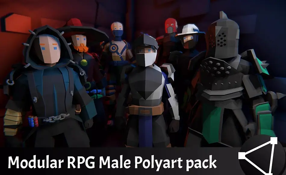 Unity角色 – 风格化奇幻男性角色 POLYART – Modular Fantasy Male