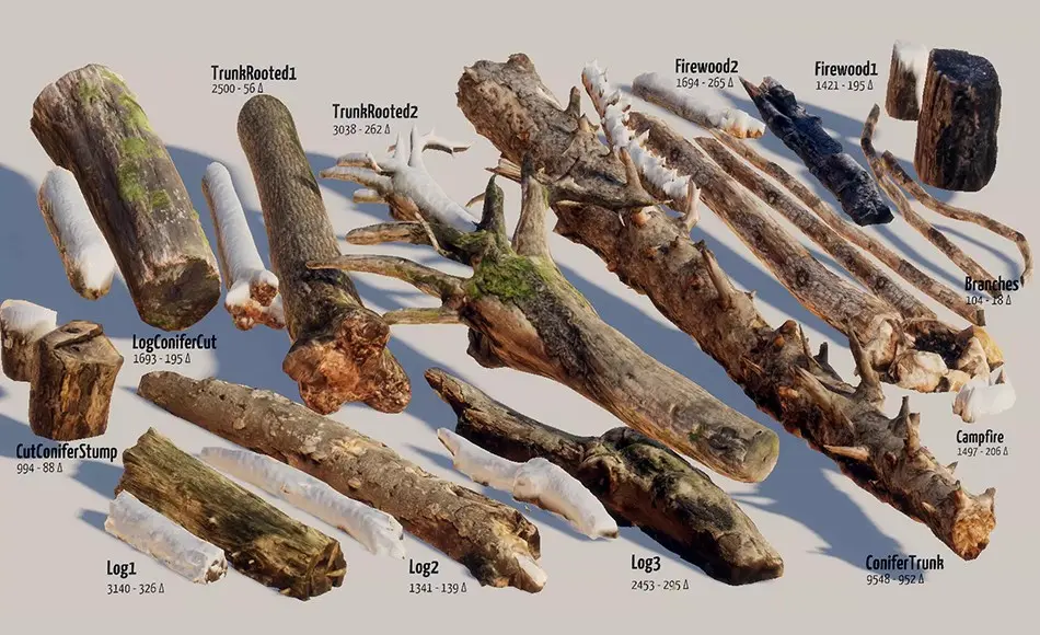 Unity资产 – 山林树干和树根 Mountain Forest Trunks and Roots Unity资产 – 山林树干和树根 Mountain Forest Trunks and Roots