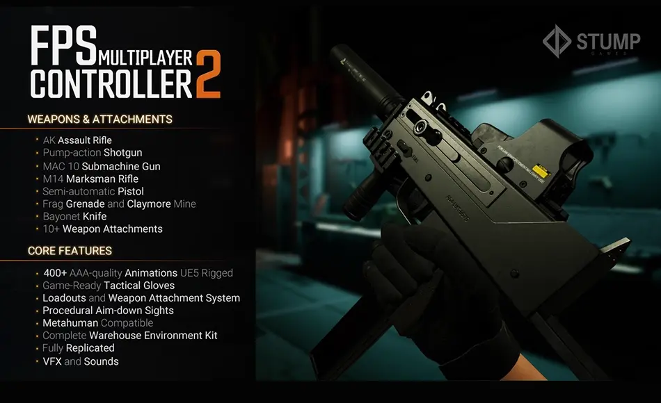 【UE5】多人游戏开发模板 FPS Multiplayer Controller v2 【UE5】多人游戏开发模板 FPS Multiplayer Controller v2