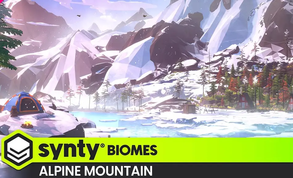Unity场景 – 风格化阿尔卑斯山脉 POLYGON – Alpine Mountain – Nature Biomes – 3D Environment Art Unity场景 – 风格化阿尔卑斯山脉 POLYGON – Alpine Mountain – Nature Biomes – 3D Environment Art