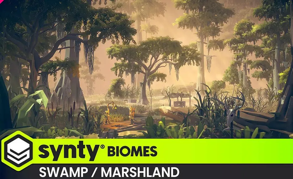 Unity场景 – 风格化沼泽地 POLYGON Swamp Marshland – Nature Biomes – Low Poly 3D Art Unity场景 – 风格化沼泽地 POLYGON Swamp Marshland – Nature Biomes – Low Poly 3D Art