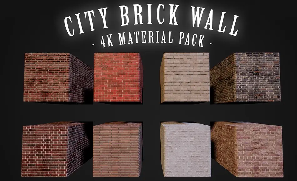 【UE5】砖墙材质 City Brick Wall – 4K Material Pack