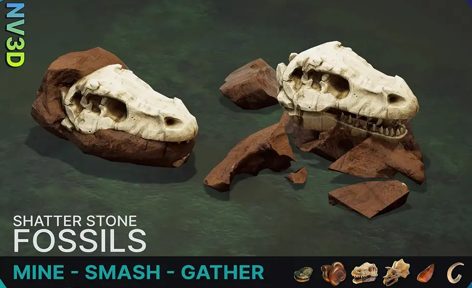 Unity资产 – 化石破碎效果 Shatter Stone: Fossils Unity资产 – 化石破碎效果 Shatter Stone: Fossils