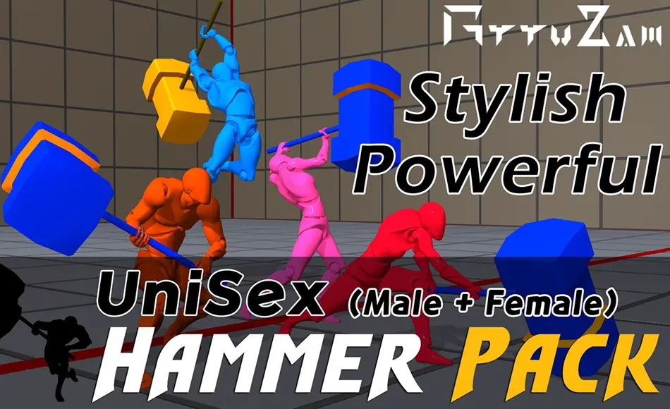 【UE5】锤子格斗动画 Stylish Hammer Pack(Unisex) Action RPG & TPS & Top Down Game