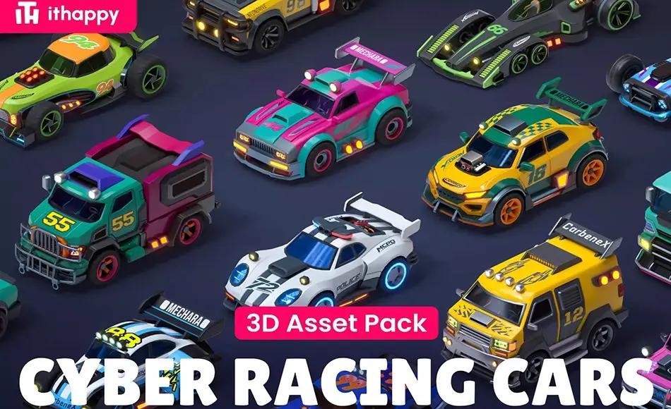 Unity资产 – 模块化赛博赛车 Modular Cyber Racing Cars – Low Poly 3D Models Unity资产 – 模块化赛博赛车 Modular Cyber Racing Cars – Low Poly 3D Models