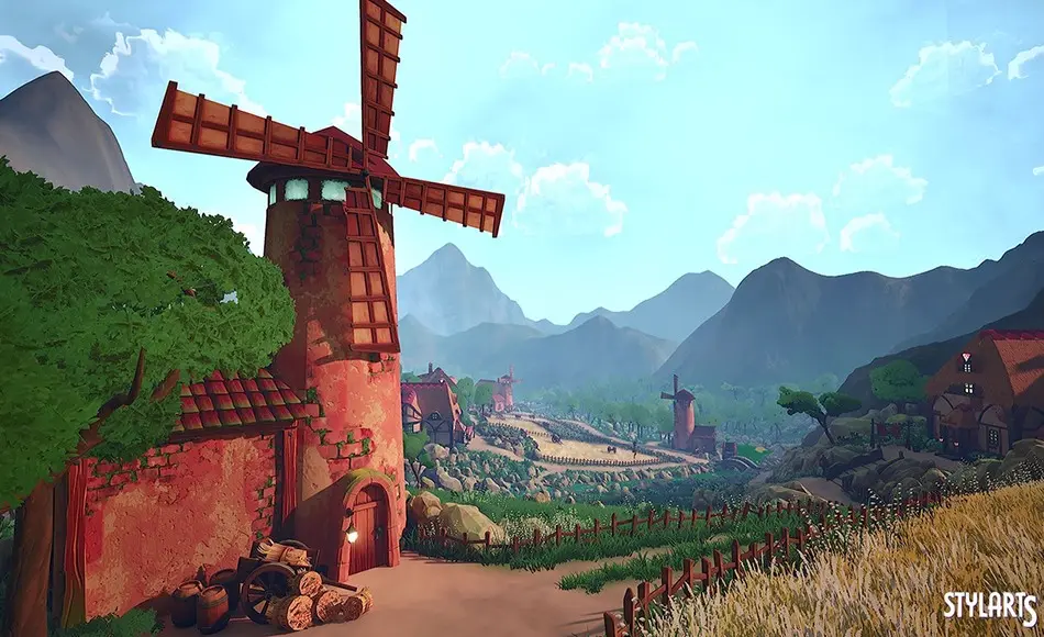 【UE5】风格化的风车谷环境 Stylized Windmill Valley Environment