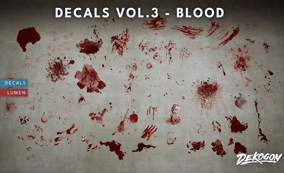 【UE5】血液材质 Decals VOL.3 – Blood