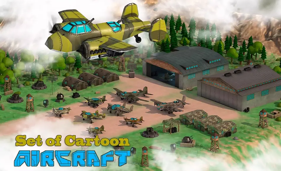 Unity资产 – 卡通飞机 Set of Cartoon Aircraft