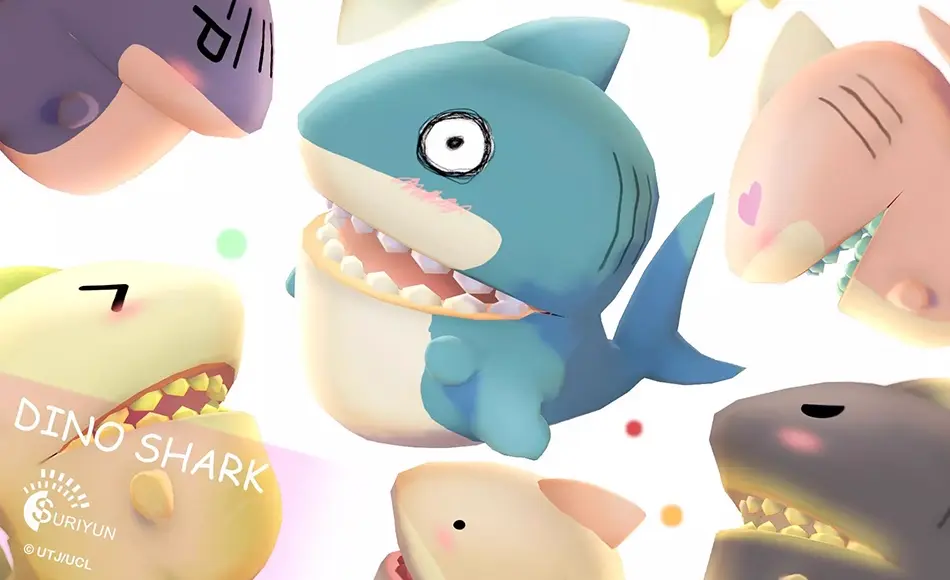 Unity资产 – 卡通恐龙鲨鱼 Dino Shark