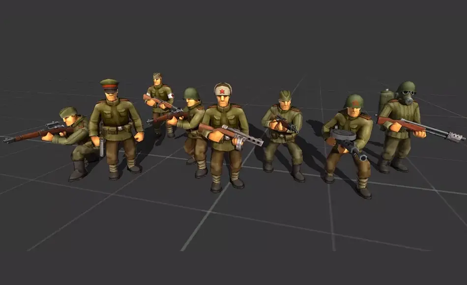 Unity角色 – 二战卡通士兵 Toon Soldiers – WW2 edition Unity角色 – 二战卡通士兵 Toon Soldiers – WW2 edition