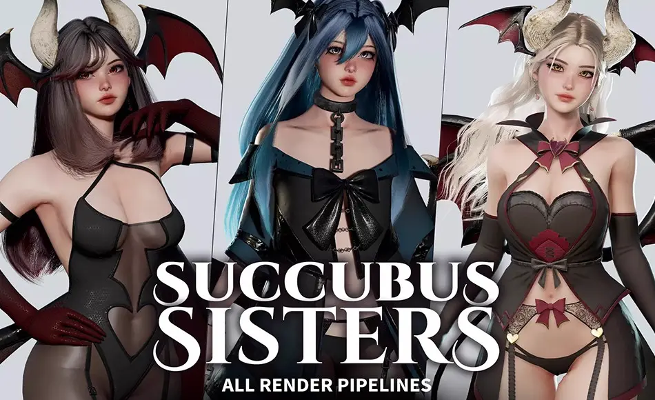 Unity角色 – 性感女性角色 Succubus Sisters: Complete Edition