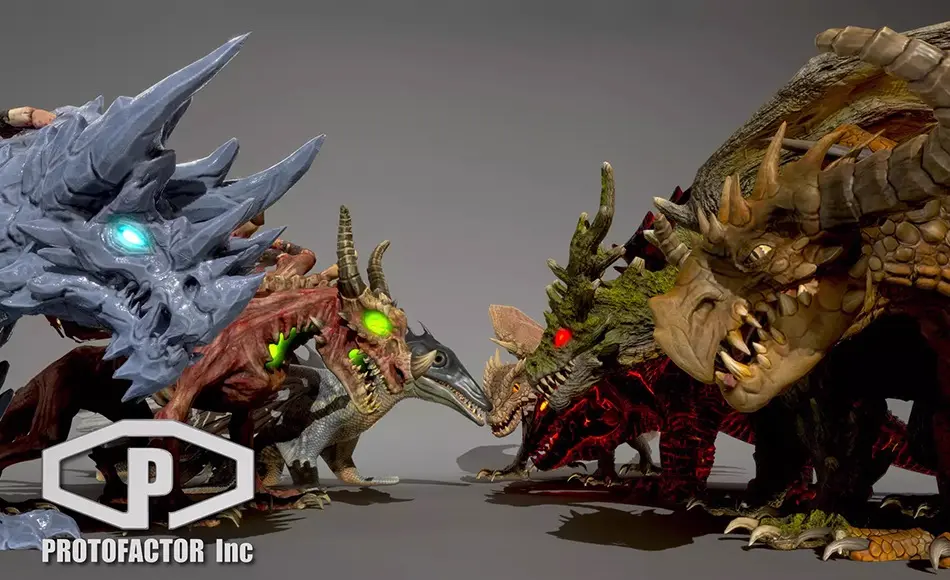 Unity生物 – 恐龙生物包 ELEMENTAL DRAGONS PACK