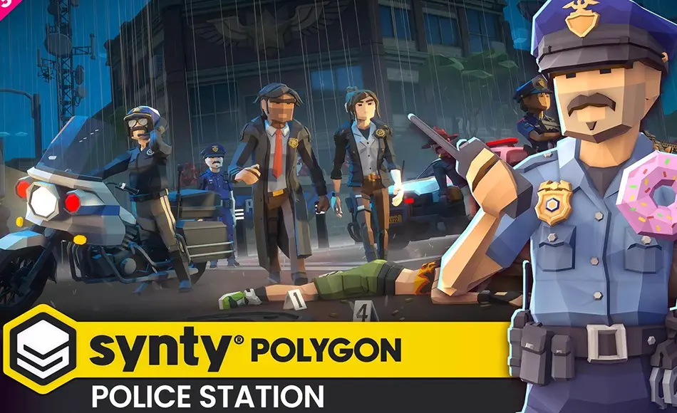 Unity资产 – 风格化警察局扩展包 POLYGON – Police Station Pack