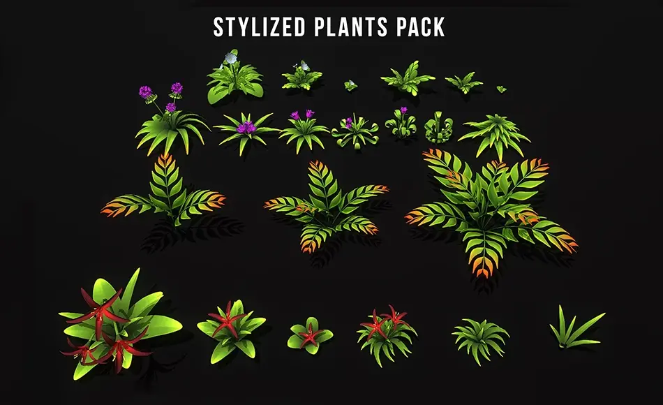 Unity资产 – 游戏植物包 Fantasy plants Unity资产 – 游戏植物包 Fantasy plants