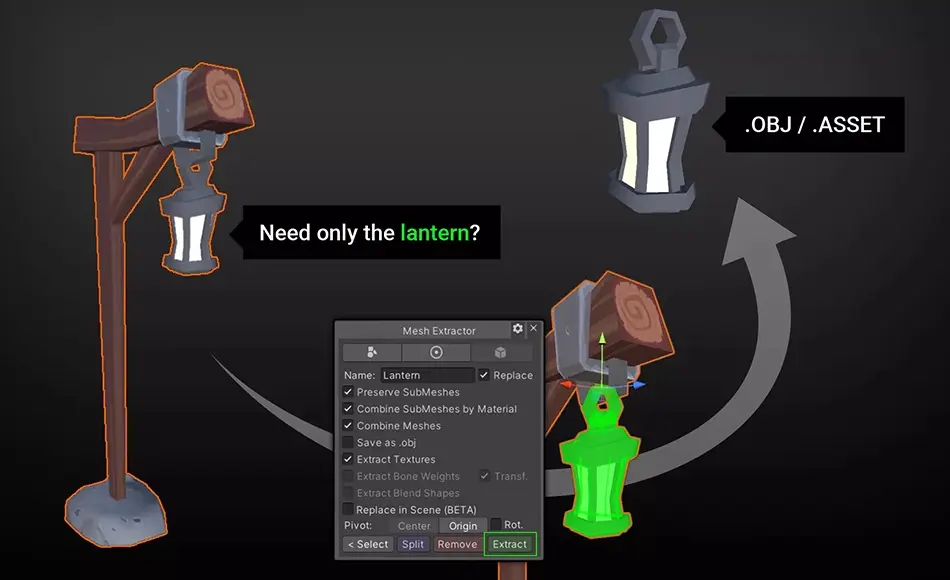 Unity插件 – 模型分离插件 Mesh Extractor 2 – Separate meshes, materials and textures Unity插件 – 模型分离插件 Mesh Extractor 2 – Separate meshes, materials and textures