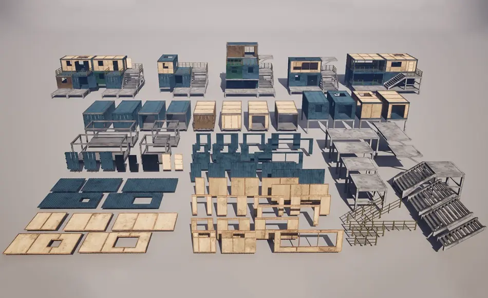 【UE5】模块化集装箱房屋 Modular Container Houses – Survival Base Pack 【UE5】模块化集装箱房屋 Modular Container Houses – Survival Base Pack