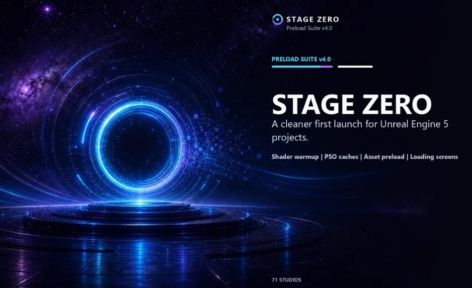 UE5插件 – 着色器预编译和加载屏幕系统 Stage Zero – Shader Pre-Compile & Loading Screens System v4.0
