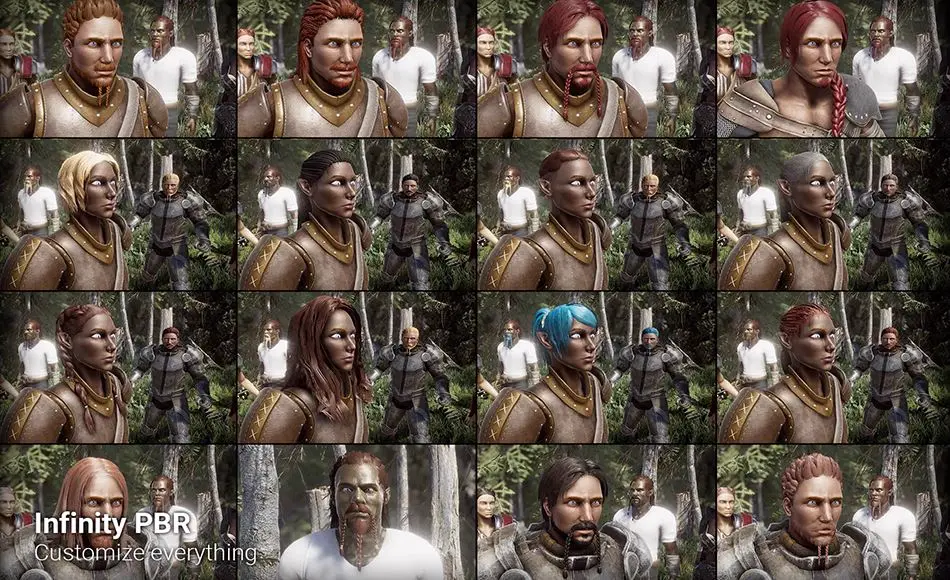 Unity资产 – Hair, Beard, Mustache Pack 1 – Fantasy RPG