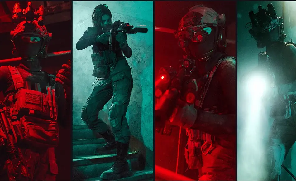 180 张电影照明参考照片 Tactical Female Operator with Cinematic / Emergency Light