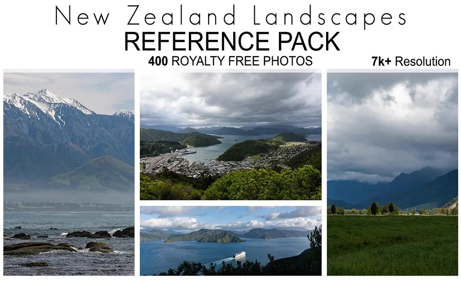 新西兰风景照片参考图片 Reference Pack – New Zealand Landscapes – 400 Royalty Free Photos