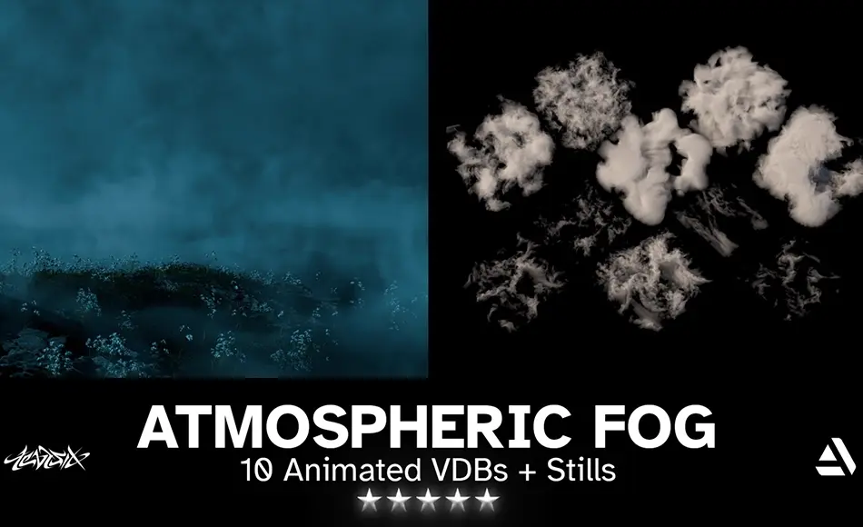 大气雾效套件 Atmospheric Fog Kit – 10 Animated + Still Ground/Atmospheric Fog VDBs