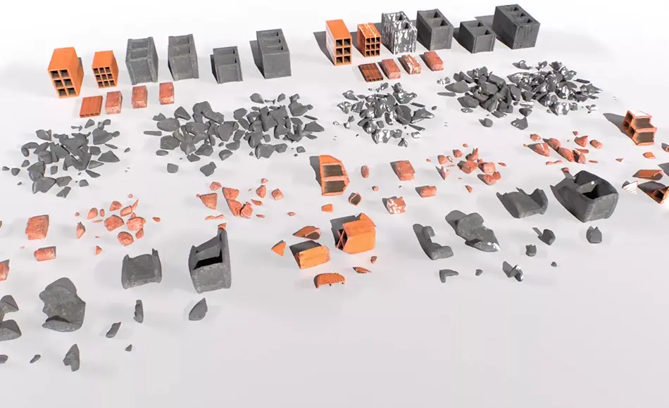 Unity资产 – 砖块瓦砾 Bricks and Debris