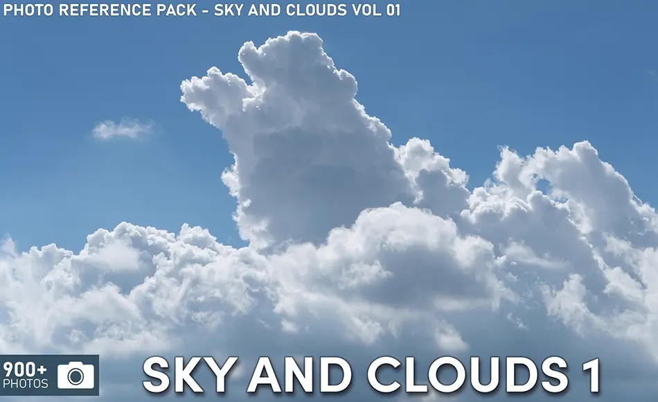 900 张天空白云照片参考 Photo Reference Pack – Sky and Clouds VOL.01