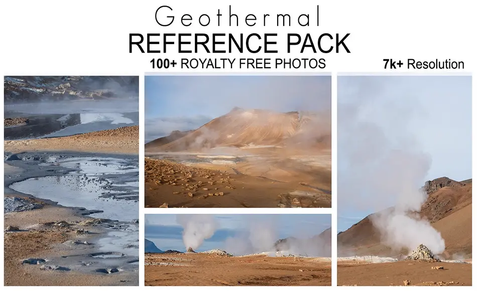 100 张地热区参考照片 Reference Pack – Geothermal – 100+ Royalty Free Photos