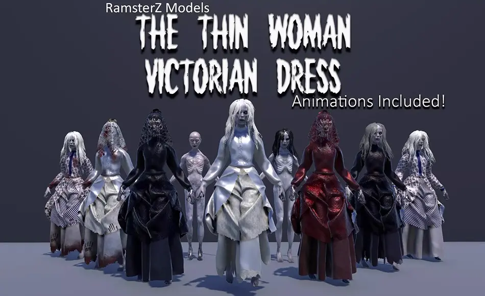 Unity角色 – 维多利亚服装幽灵 The Thin Woman: Victorian Dress Unity角色 – 维多利亚服装幽灵 The Thin Woman: Victorian Dress