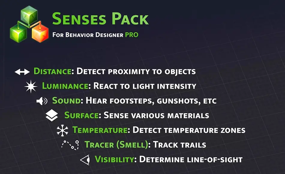 Unity插件 – 行为设计器感官包 Senses Pack for Behavior Designer Pro