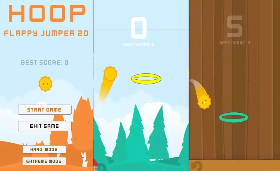 Unity开发 – 跳圈跳跃者游戏开发模板 Hoop Jumper 2D – Flappy Hoops Platform Tappy Jumper Game (Mobile Friendly) + Jumpy Fireball 2D!
