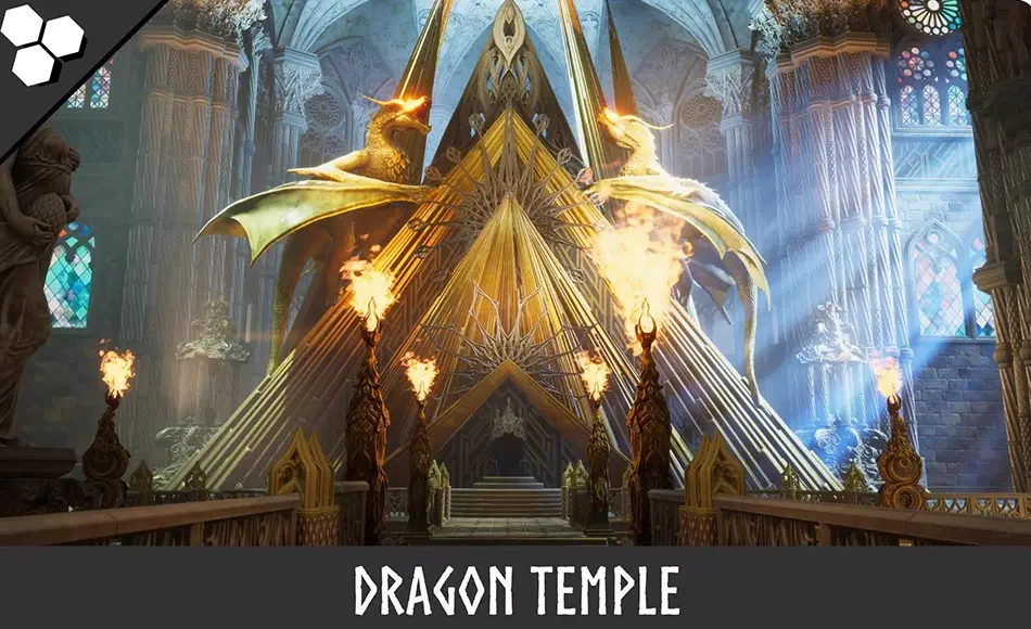 Unity场景 – 龙之神殿 Dragon Temple (Temple, Cathedral, Temple Interior, Cathedral Interior, Dungeon)