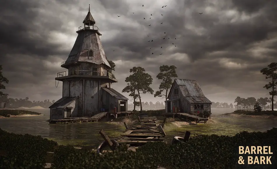 【UE5】恐怖沼泽村庄 Horror / Survival Swamp Village – Lighthouse Tower Environment Pack