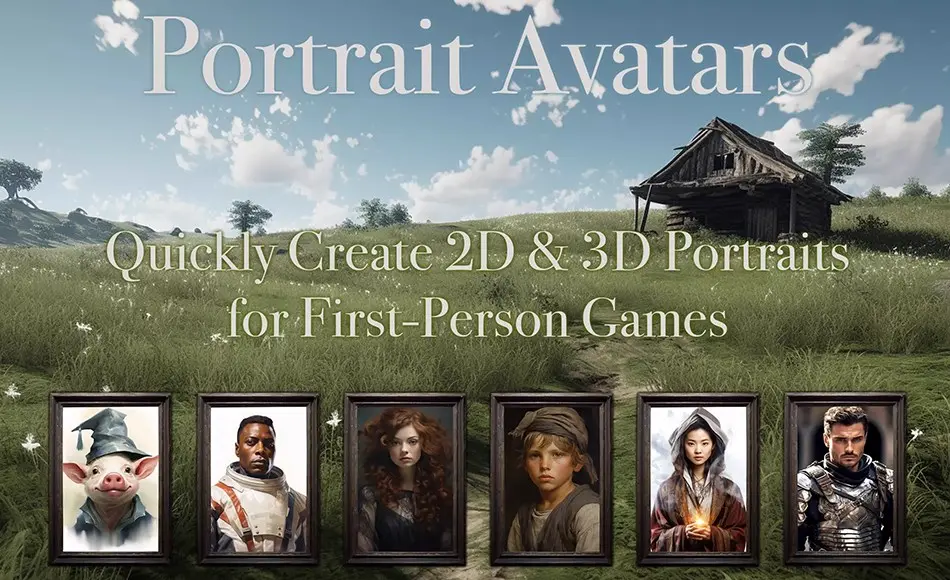 Unity插件 – 游戏头像建模插件 Portrait Avatars – 1st Person 2D / 3D Portrait Tool for FPS / RPG Games