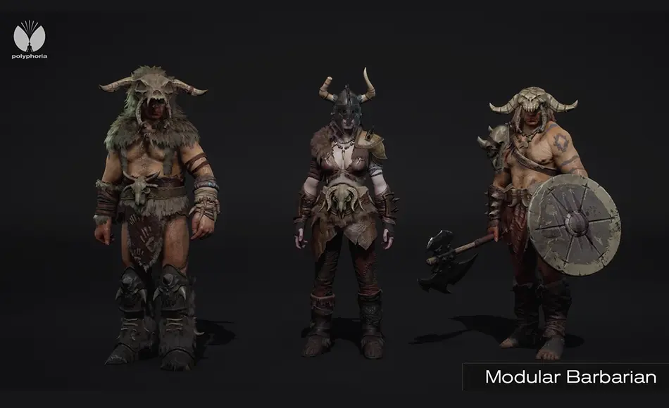 【UE5】模块化野蛮人战士 Modular Barbarian Warrior – Tribe – Metahuman