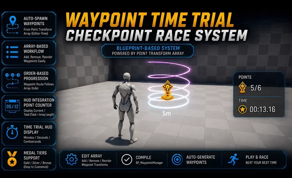 【UE5】航点计时赛 Waypoint Time Trial – Checkpoint Race System 【UE5】航点计时赛 Waypoint Time Trial – Checkpoint Race System