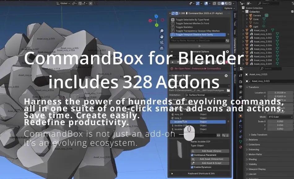 Blender插件 – 命令框插件 Command Box Addon