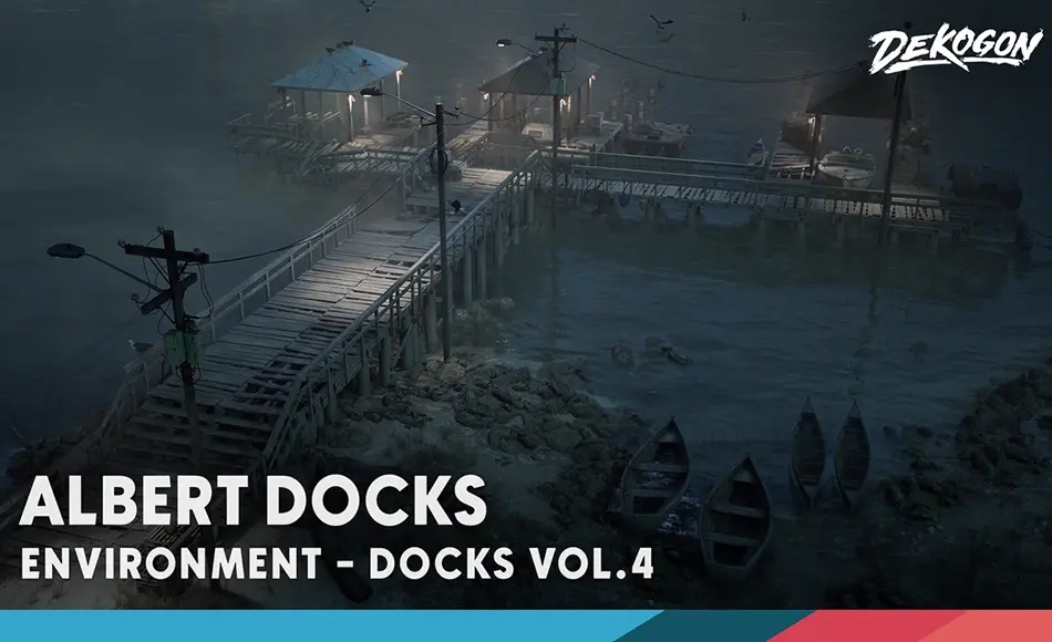 【UE5】模块化码头 DOCKS VOL.4 – Albert Docks (Modular / Low Poly)