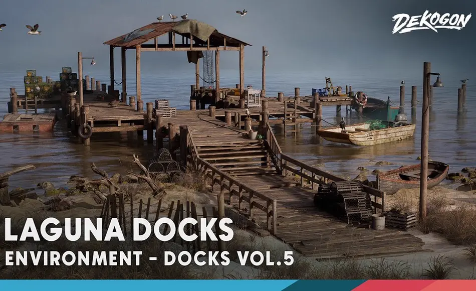【UE5】模块化码头 DOCKS VOL.5 – Laguna Dock (Modular / Low Poly)