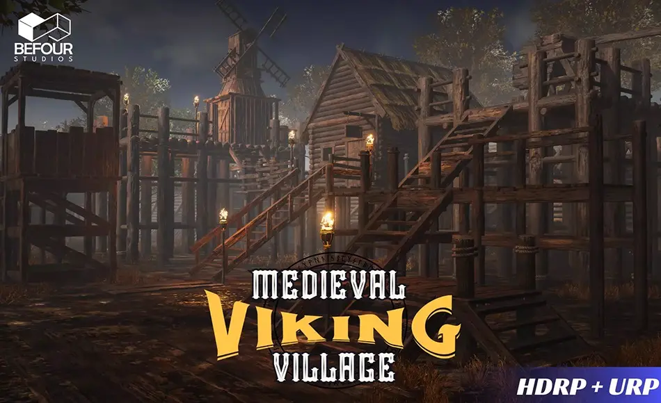 Unity场景 – 中世纪黑暗村庄环境 Medieval Viking Dark Village Environment