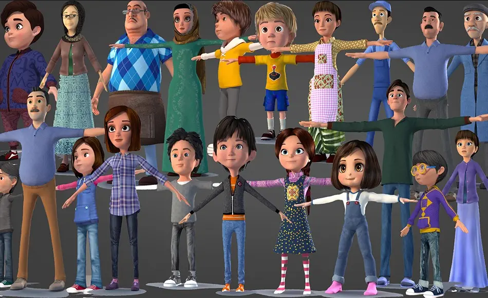 模型资产 – 20 个卡通动画角色包 TOON CHARACTER BUNDLE – 21 RIGGED CHARACTER