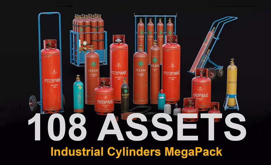 Unity资产 – 工业气瓶包装 108 Cylinders Industrial MegaPack Unity资产 – 工业气瓶包装 108 Cylinders Industrial MegaPack