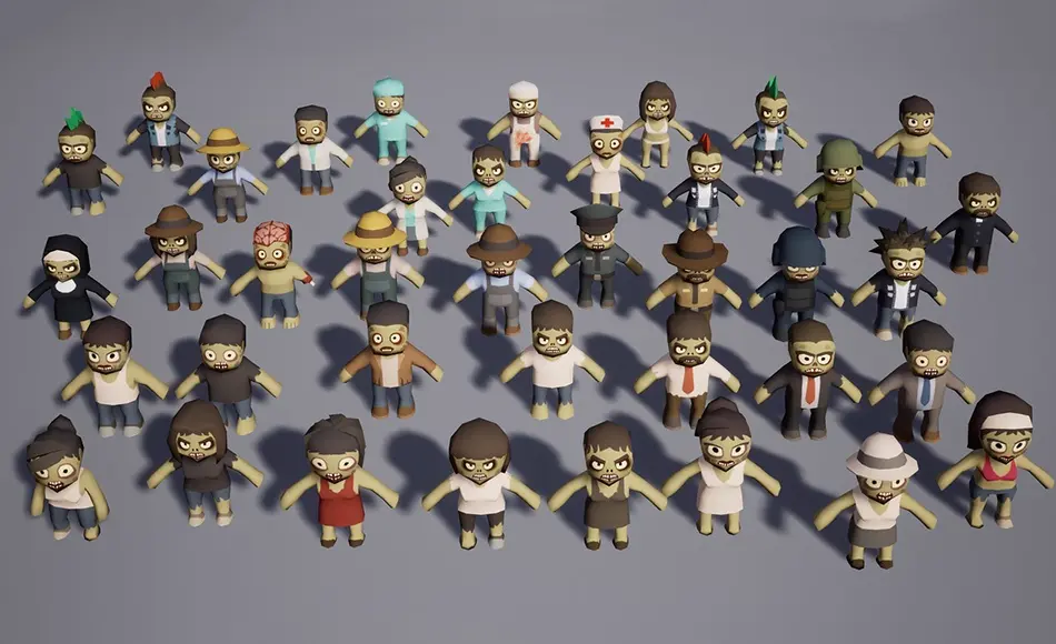 【UE5】卡通僵尸角色 Toony Tiny Zombies