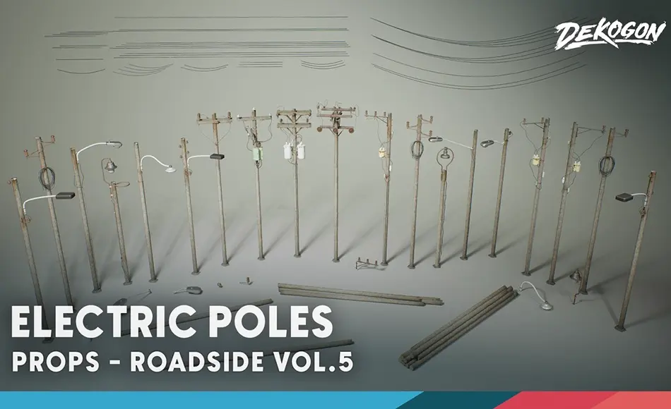 【UE5】电线杆 ROADSIDE VOL.5 – Electric Poles (Mid Poly) 【UE5】电线杆 ROADSIDE VOL.5 – Electric Poles (Mid Poly)