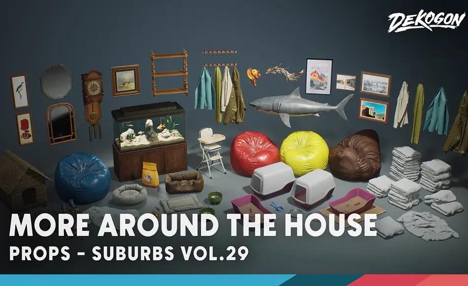 【UE5】居家生活道具 Suburbs VOL.29 – MORE Around The House (Nanite and Low Poly) 【UE5】居家生活道具 Suburbs VOL.29 – MORE Around The House (Nanite and Low Poly)