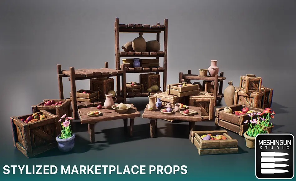 【UE5】风格化的市场道具 Stylized Marketplace Props